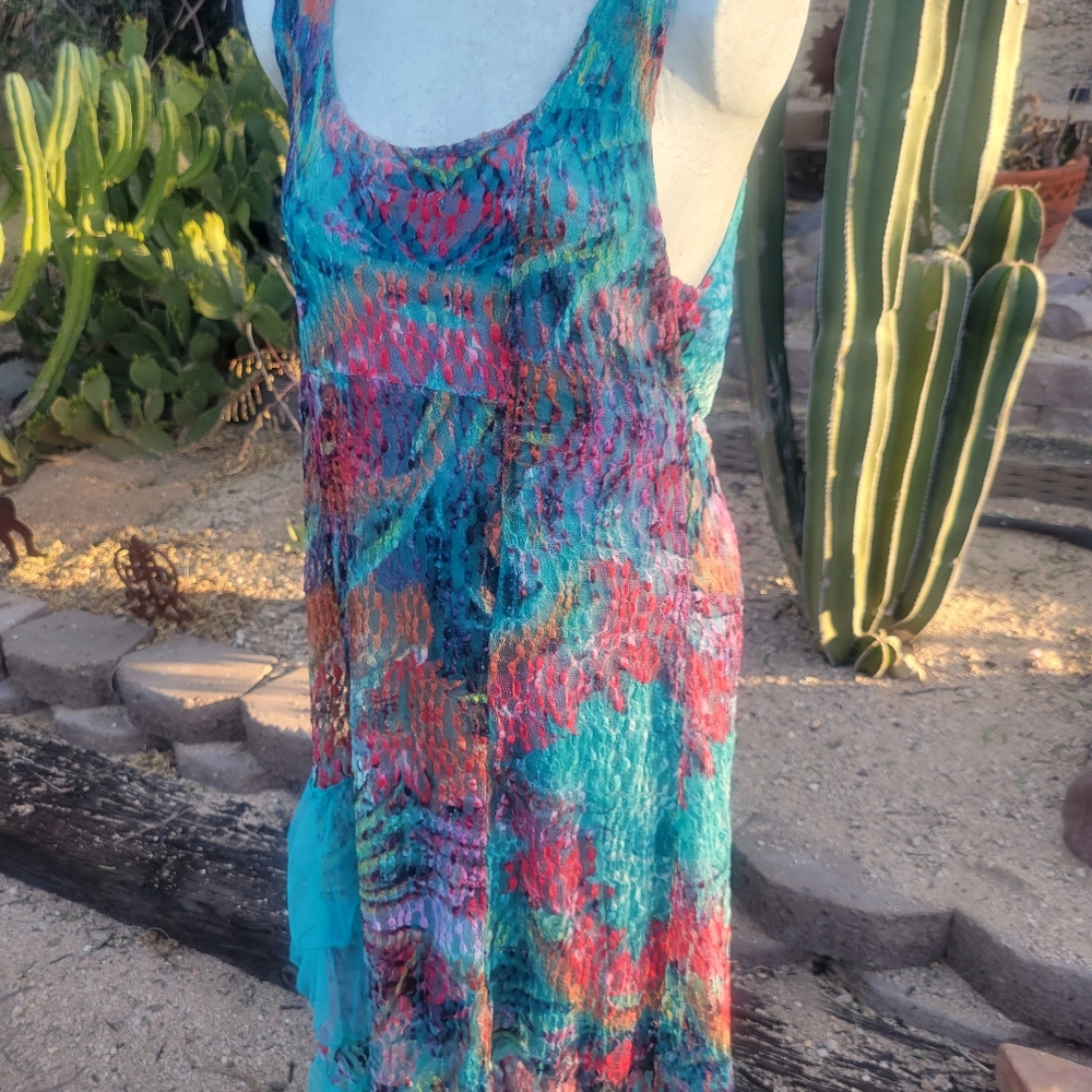 Mango Tango Fun Layered Tutti Frutti Colorful Dress